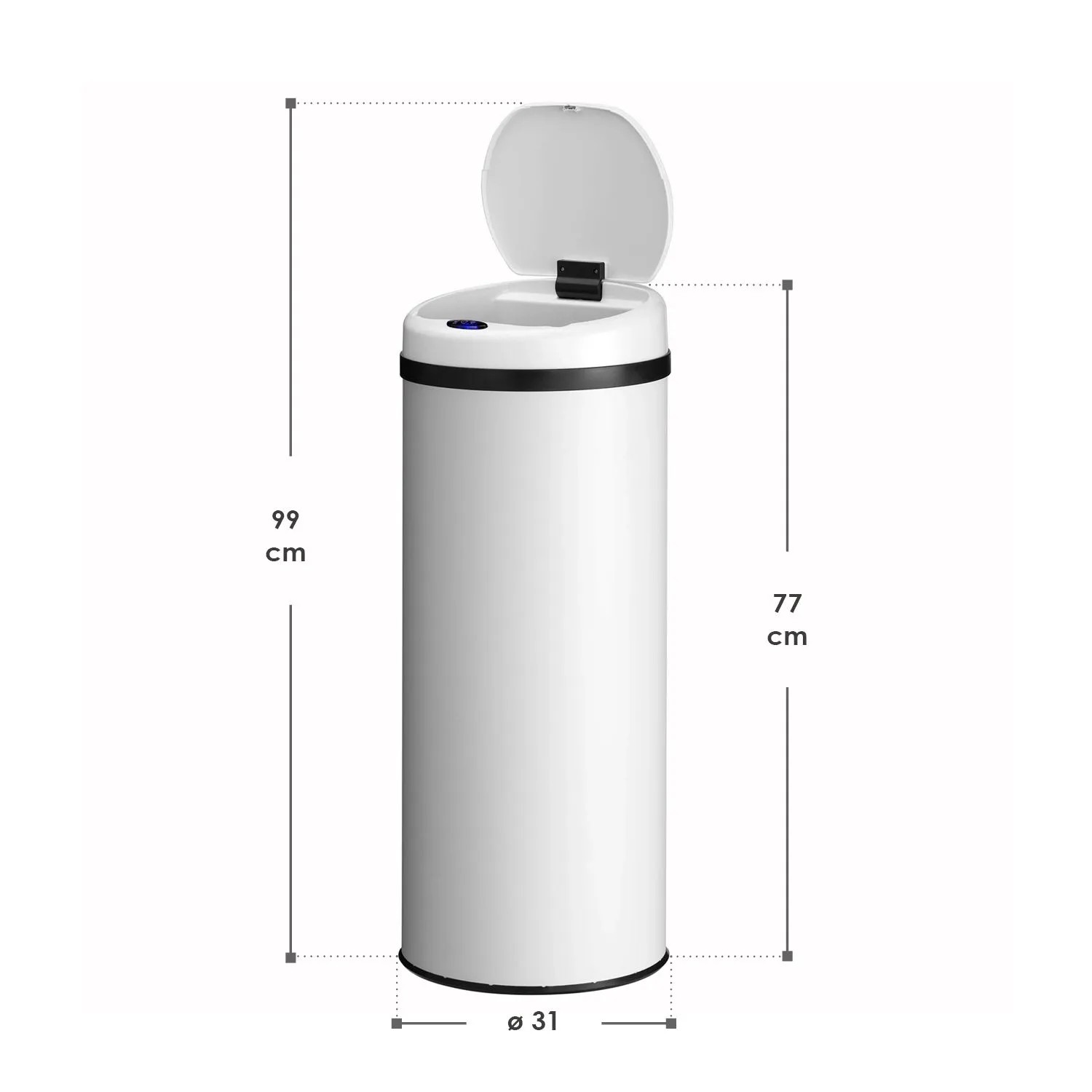 Juskys Mülleimer mit Sensor Rund 50 L Weiß kaufen bei OBI