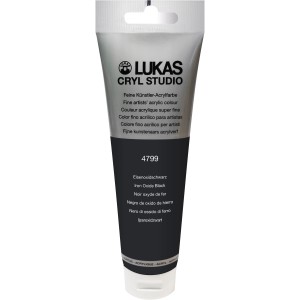 Tube Lukas Cryl Studio Premium Acrylfarbe 125ml, Eisenoxidschwarz.