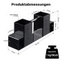 Wiltec Holzstapelhilfe aus schwarzem Stahl mit Produktabmessungen und Gewicht. Ideal für Kaminholz & Brennholz.