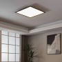 Smarte, schwarze LED-Deckenleuchte Salobrena-Z von Eglo, 59,5x59,5 cm, mit weißer Leuchtfläche.