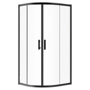 Bad Land Duschkabine Viertelkreis HELA Schwarz 80x80 190 cm Transparent Glas