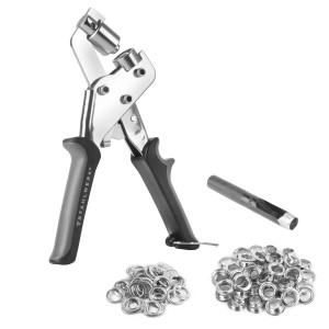 STAHLWERK Ösenzange Set 10 mm Mit Lochstanze Und 125 Ösen Aus Gehärtetem Stahl