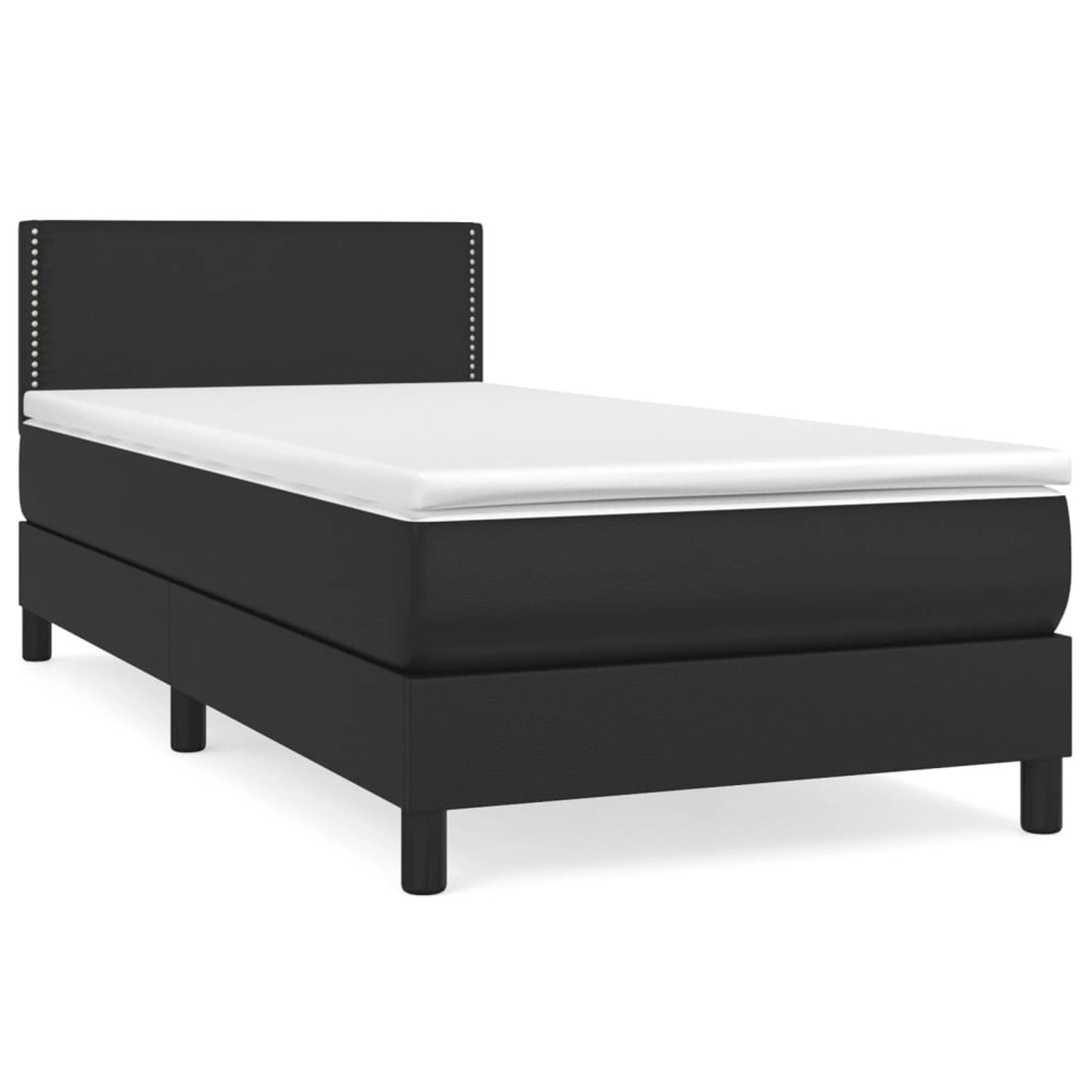 vidaXL Boxspringbett mit Matratze Schwarz 80x200 cm Kunstleder1389737 günstig online kaufen