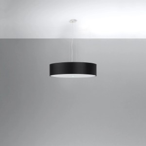 Schwarzer Sollux Lighting Kronleuchter Skala 50. Elegante Hängelampe für Wohnzimmer und Esszimmer.