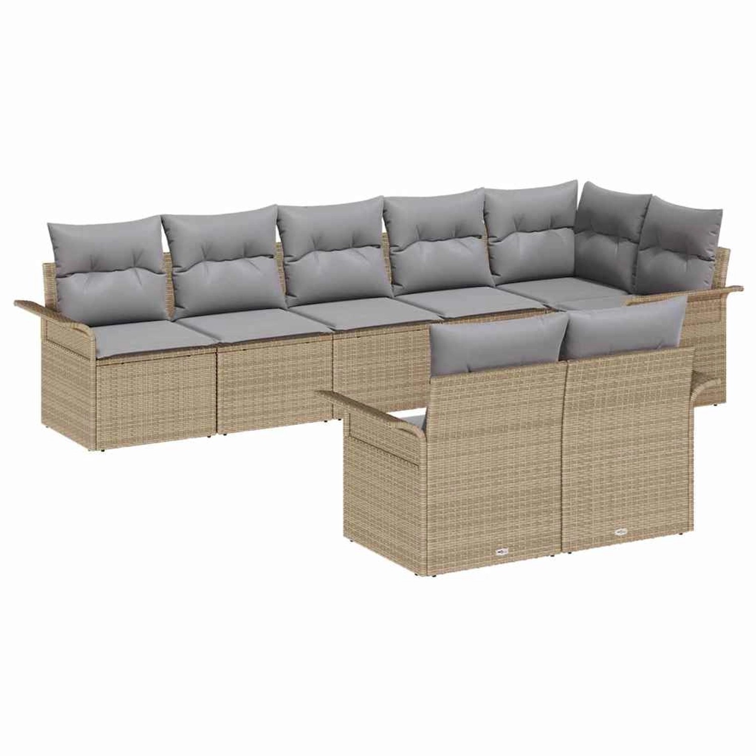 vidaXL 8-Teiliges Garten-Sofa-Set mit Kissen in Beige aus Poly Rattan 33454 günstig online kaufen