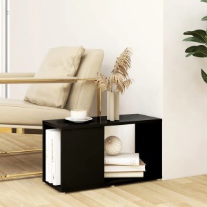 Schwarzer VidaXL TV-Schrank (60x24x32 cm) aus Holzwerkstoff als dekoratives Möbelstück.