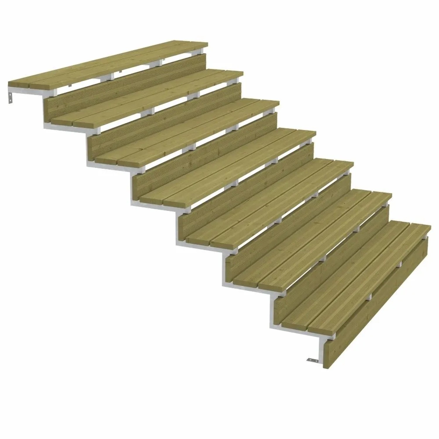 PLUS Terrassentreppe 7 Stufen 180 cm Breite Feuerverzinkter Stahl