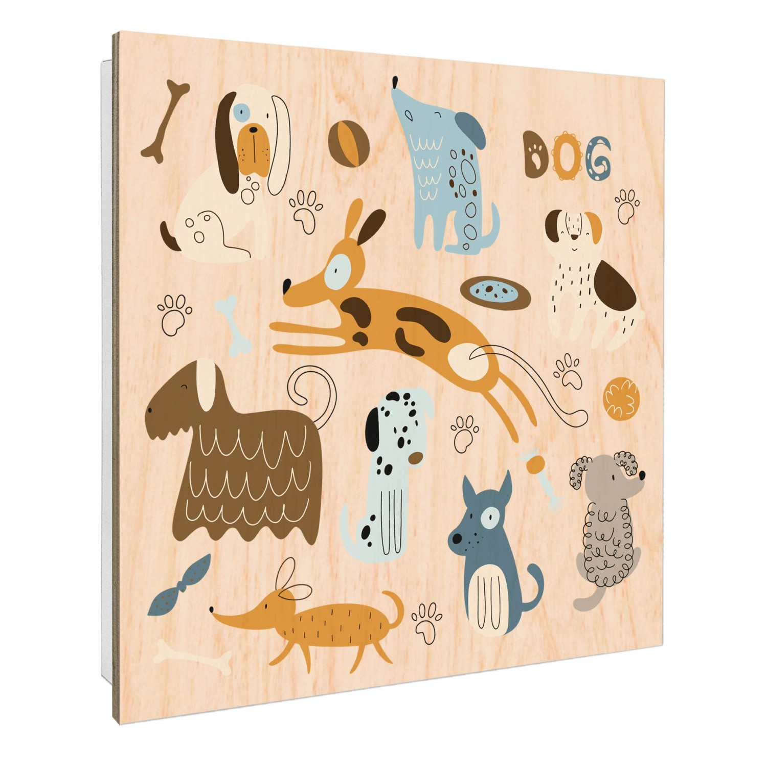 Banjado Großer Schlüsselbox Holz 30x30cm Weiß Scharnier Rechts 50 Haken Sch günstig online kaufen
