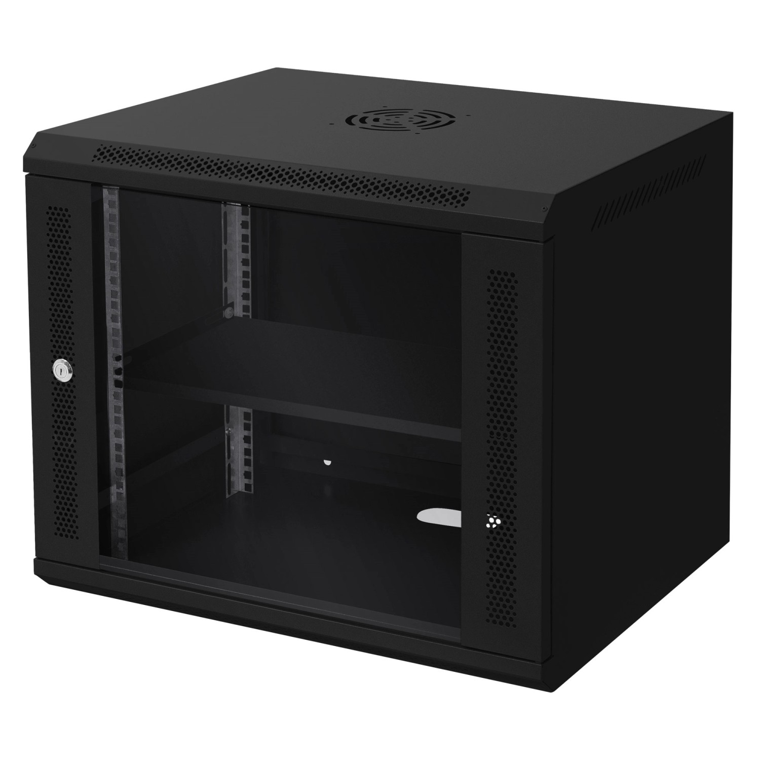 ECD Germany Netzwerkschrank 9 HE Serverschrank 19 Zoll Schwarz 60x50cm