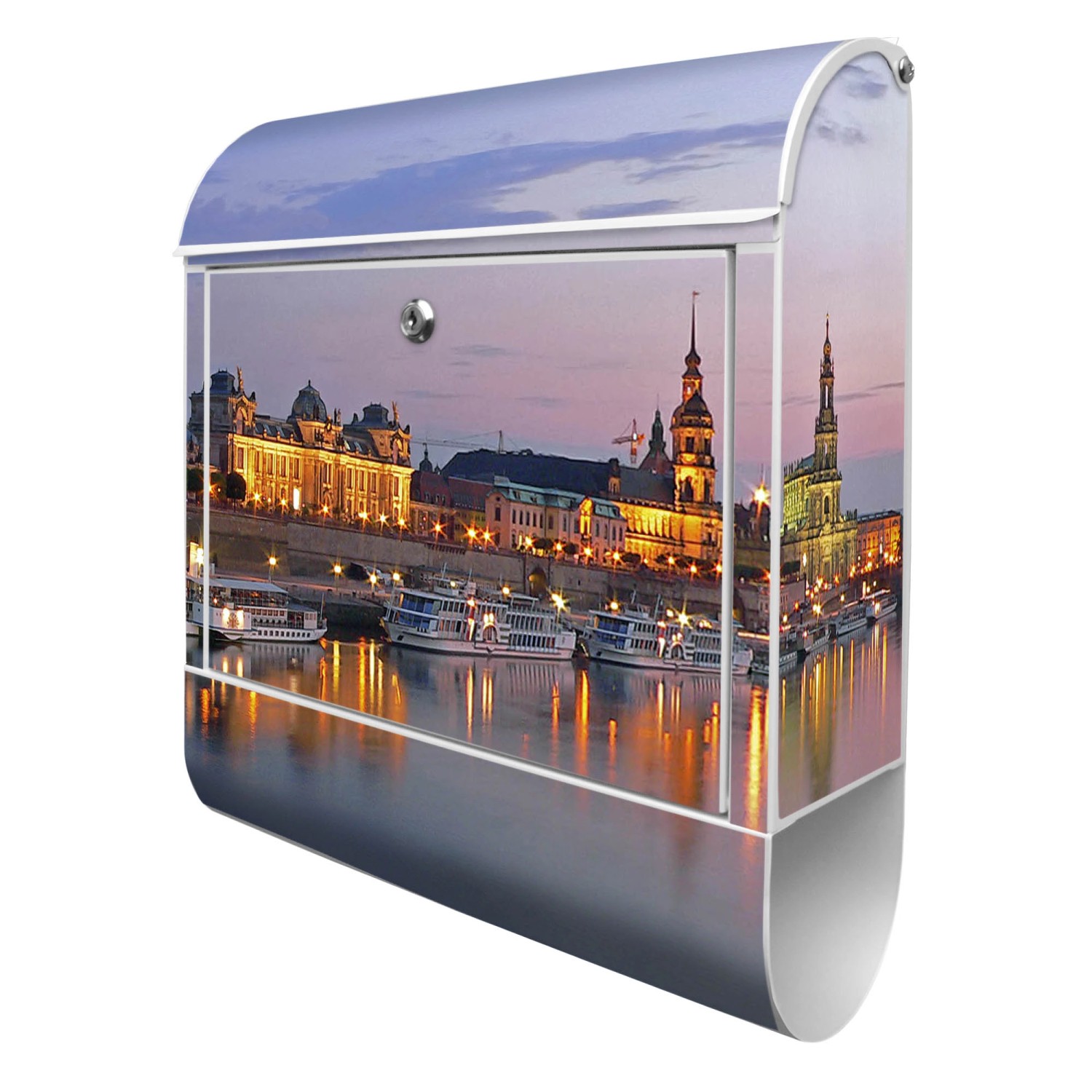 Banjado Design Briefkasten Weiß Pulverbeschichtet 39x47x14cm 2 Schlüssel Mi günstig online kaufen