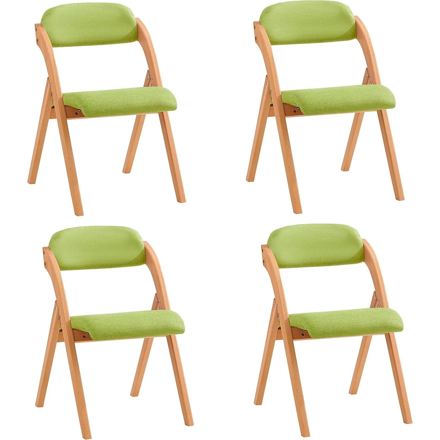 SoBuy 4er Set Esszimmerstuhl Klappstuhl Küchenstuhl Polsterstuhl mit Lehne Grün FST92-GRx4