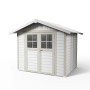 Grosfillex Kunststoff-Gartenhaus Deco 4,9 in Graugrün mit Doppeltür. Gartenhaus für Gartengeräte.