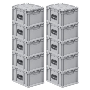 PROREGAL Spar Set 10x Eurobox Nextgen Portable HxBxT 235 x 30 x 40 cm 20 Liter Eurobehälter Transportbox Transportbehälter Stapelbehälter