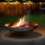 Buschbeck Feuerschale Eisen 100 cm mit Feuerstelle im Garten.