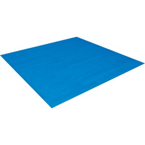 Blaue, quadratische Bestway Flowclear Poolbodenplane (396x396 cm) aus Polyethylen (PE) zum Schutz des Poolbodens.
