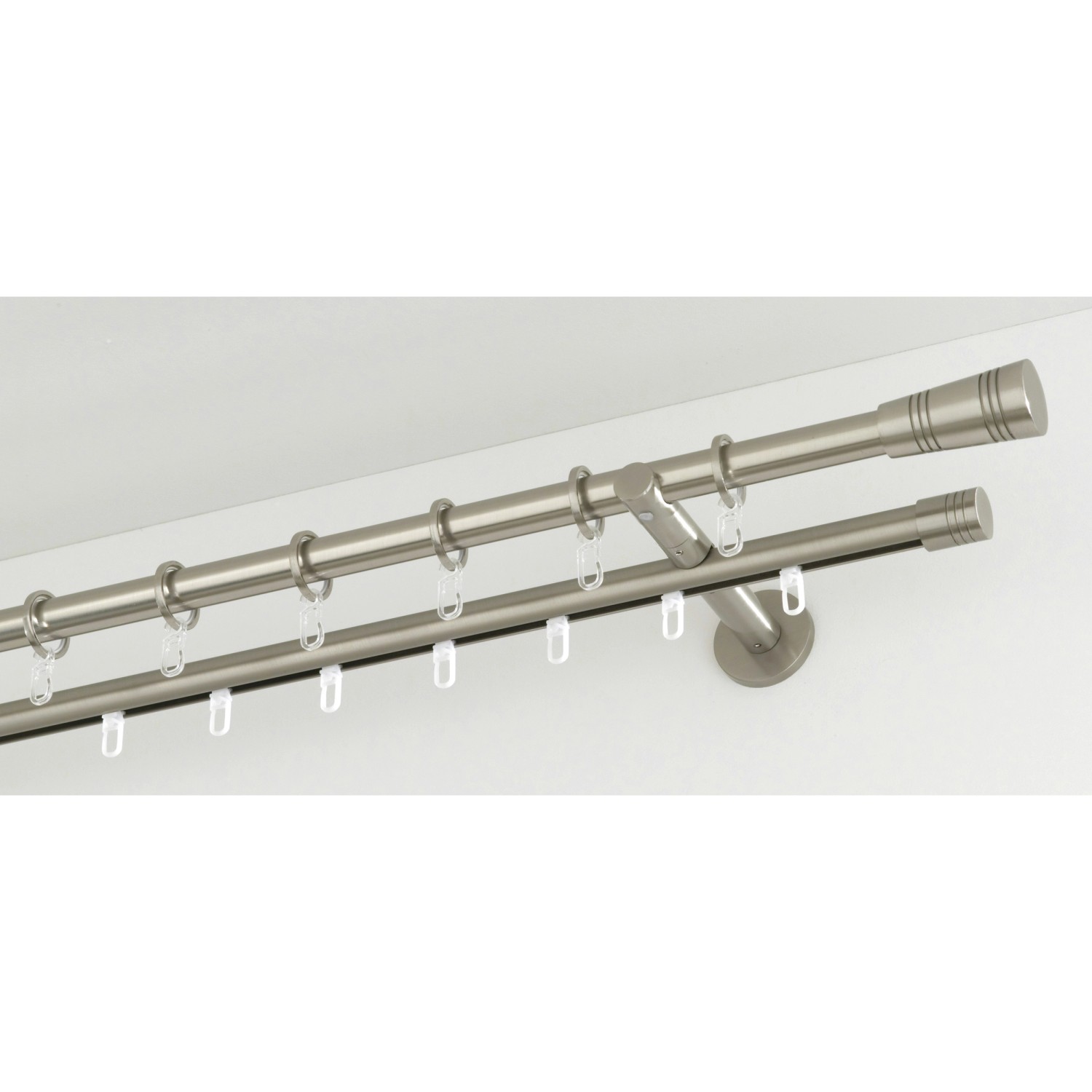 Gardinenstange 160cm 2-läufig - 19mm Edelstahl Für Schwere Vorhänge