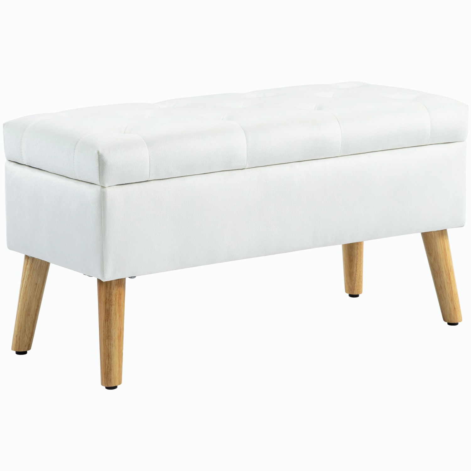HOMCOM Sitzbank Polyester Schaumstoff Weiß 80L x 35B x 40H cm