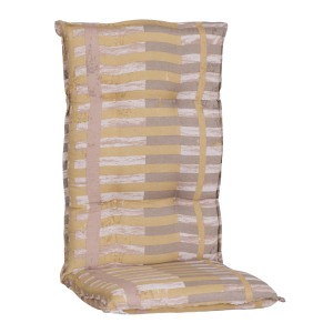 Beo Hochlehner-Auflage Tiflis, 120x48x8 cm, mit gelb-grauem Streifenmuster für Gartenstühle.