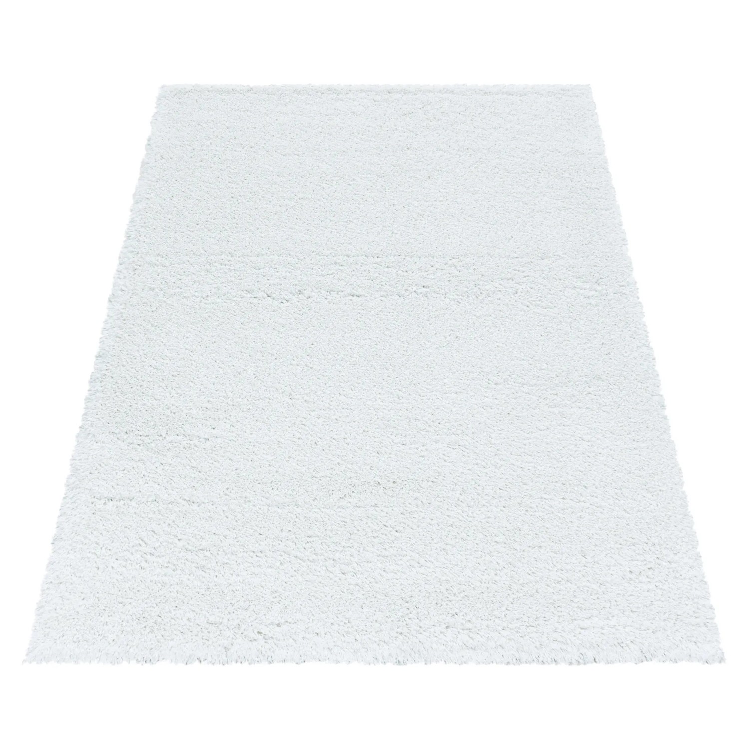 Weißer Ayyildiz Hochflorteppich Fluffy 3500 (120x170 cm). Shaggy Teppich für Wohnräume.