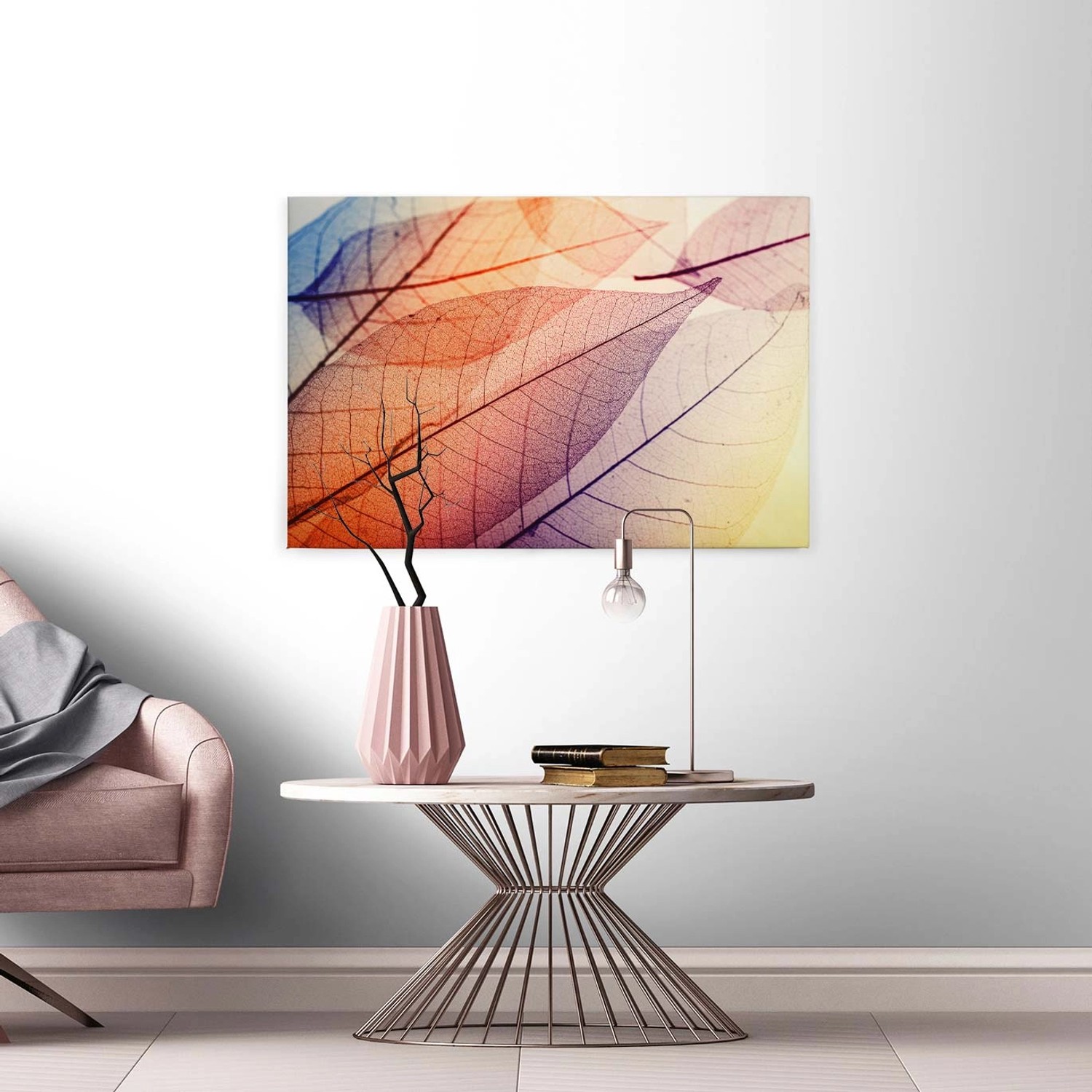 Bricoflor Herbst Wandbild Mit Grünen Blättern Wohnzimmer Und Flur Leinwand günstig online kaufen