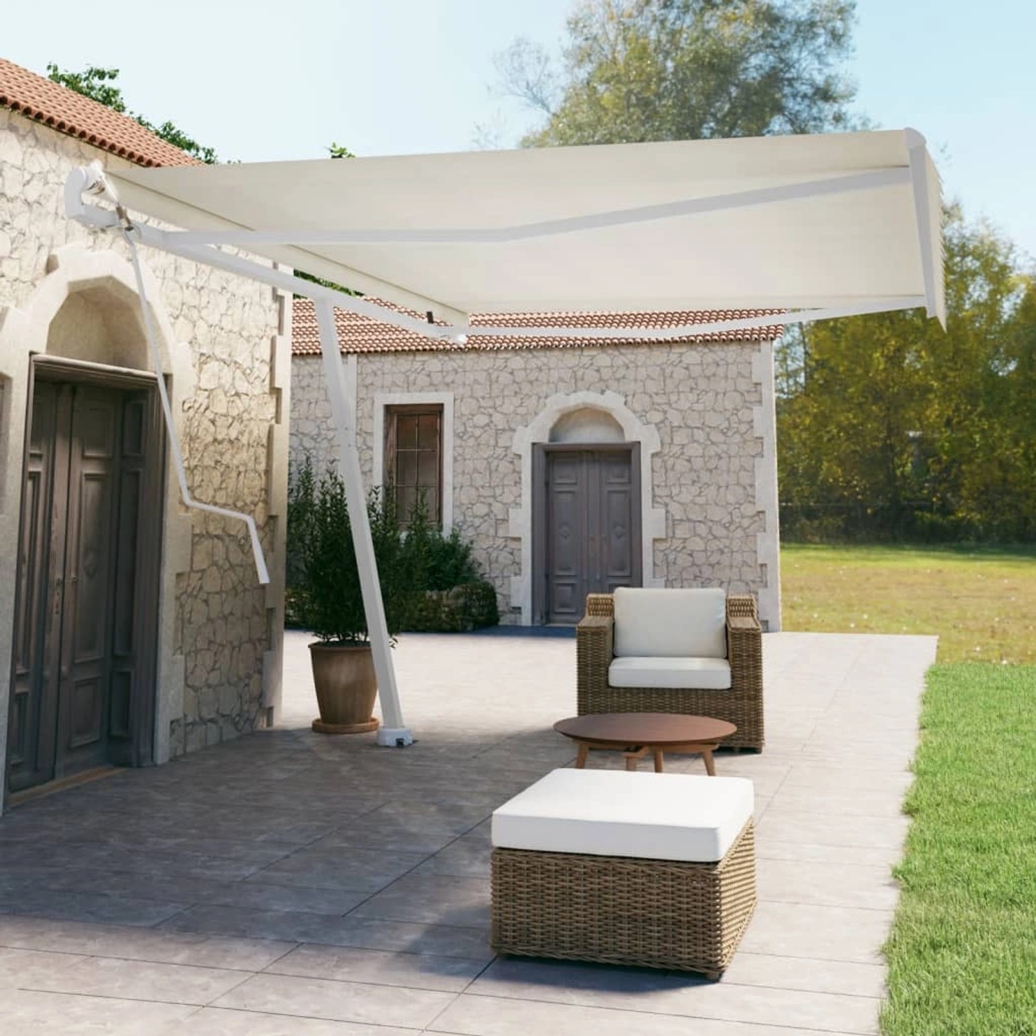 furnicato Standmarkise Automatisch 500x350 cm Creme günstig online kaufen