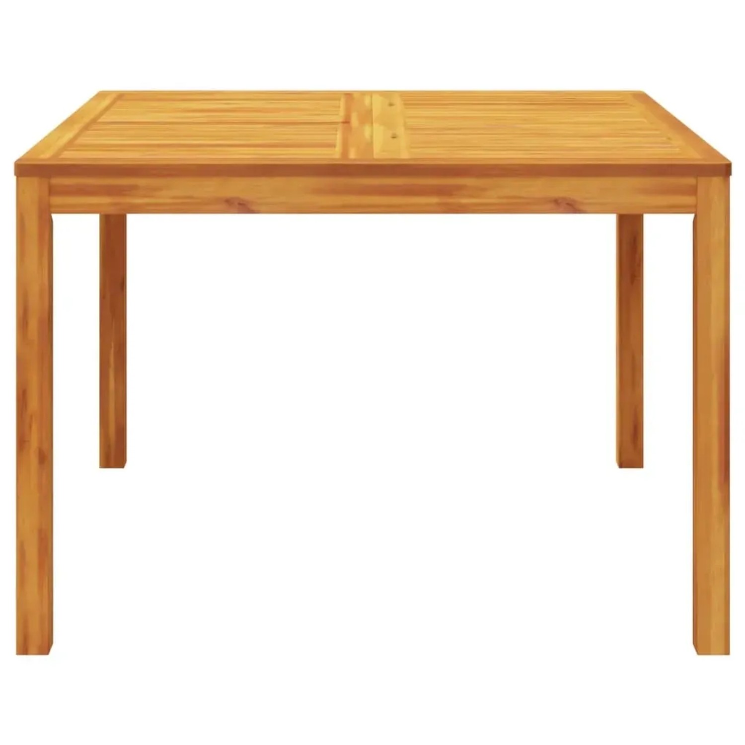 Quadratischer Garten-Esstisch aus Akazienholz, 110x110 cm, ideal für Terrasse und Garten.