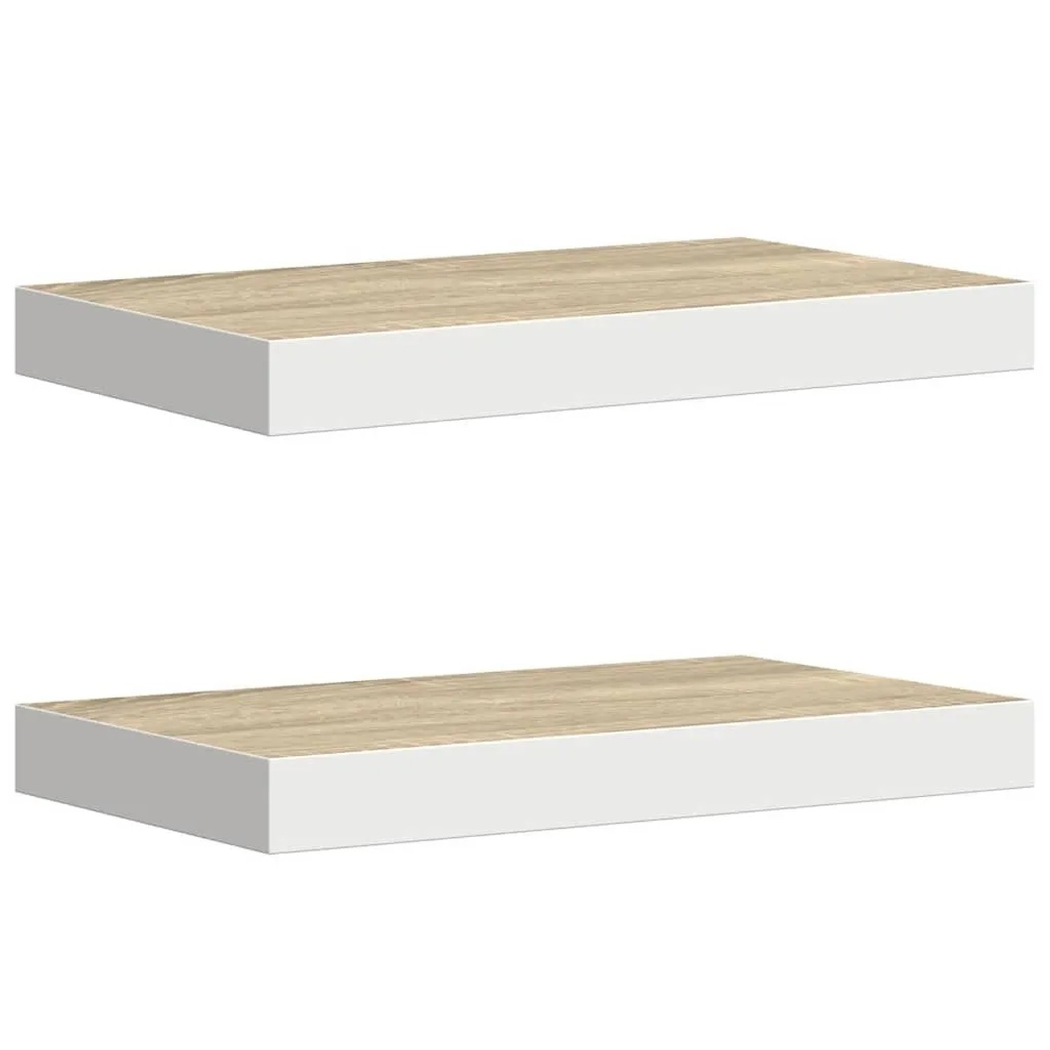 vidaXL Schweberegale 2 Stk Eichen-Optik und Weiß 50x23x3,8 cm MDF 326574
