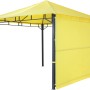 Gelber tepro Pavillon Lehua 330x330 cm mit Seitenteil. Ideal für Garten und Terrasse.