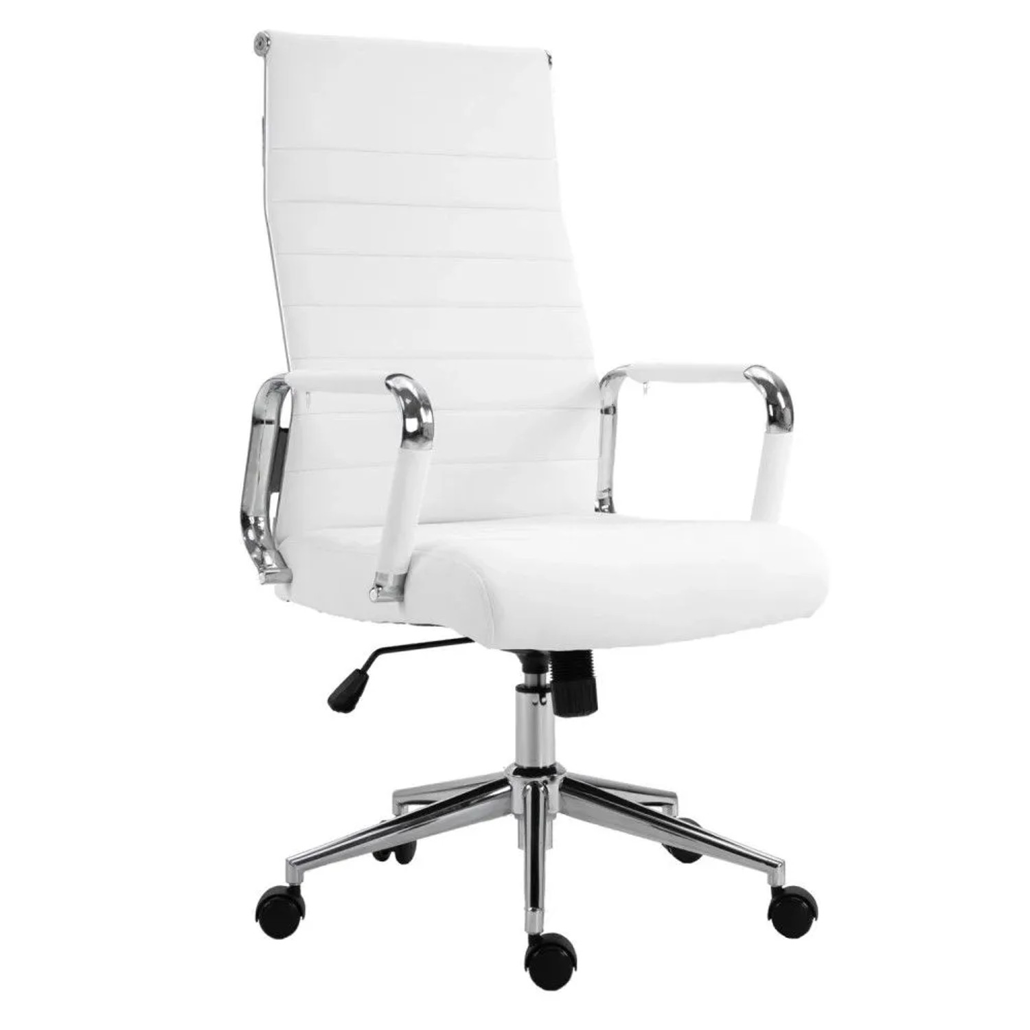 Svita Office Comfort Bürostuhl Schreibtischstuhl Drehstuhl Hohe Rückenlehne Kunstleder Weiß