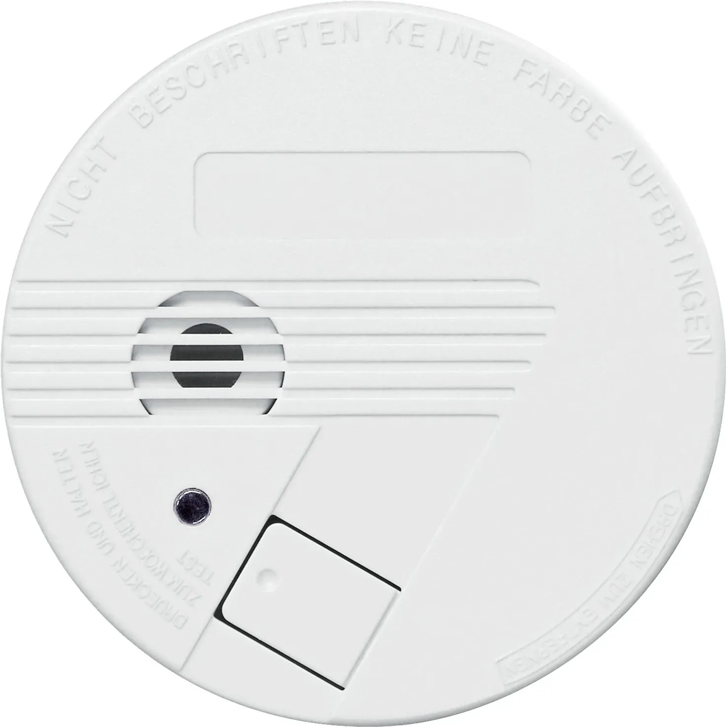 Weißer Indexa Rauchmelder RA 260 mit Testknopf und Kontrolllampe.