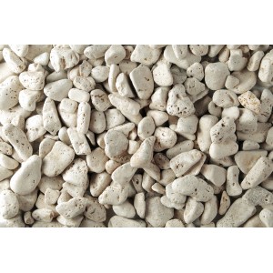 Travertinkiesel Creme Caramel, 15-25 mm, Zierkies für Garten und Landschaftsbau.