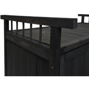 Proregal Aufbewahrungstruhe HxBxT 53x108x60cm Tanne Holz Anthrazit Gartentruhe Auflagenbox Truhe