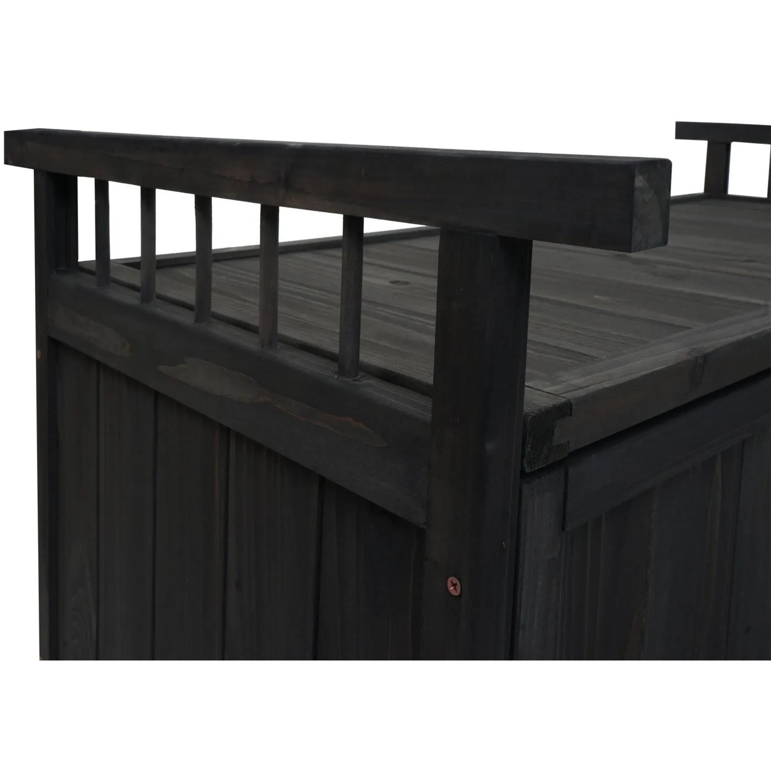 Proregal Aufbewahrungstruhe HxBxT 53x108x60cm Tanne Holz Anthrazit Gartentruhe Auflagenbox Truhe_3