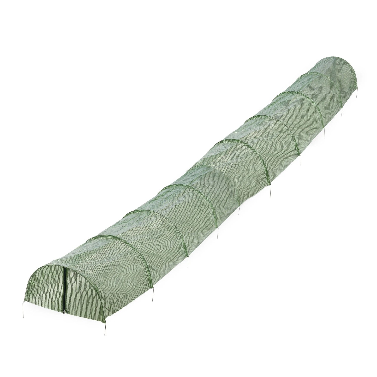 Relaxdays Folientunnel PE Stahl Grün Reißverschluss 7 m x 47 cm x 47 cm 1,3 kg