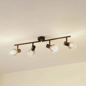 Moderne Lindby Deckenlampe Pendura, 4-flammig, Alu/Glas, für Wohnzimmer.