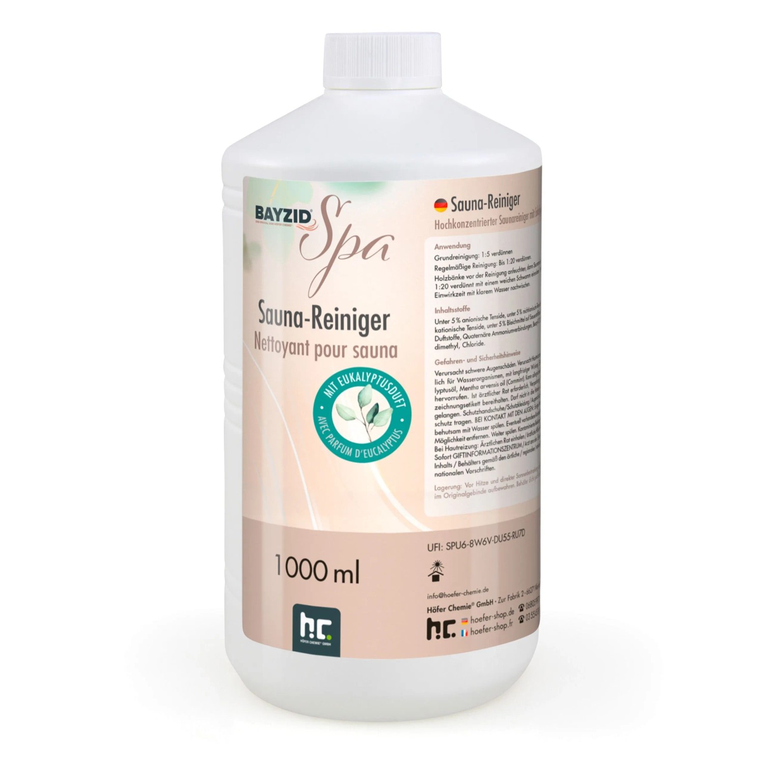 Bayzid Saunareiniger mit Eukalyptusduft Hochkonzentrat 1l