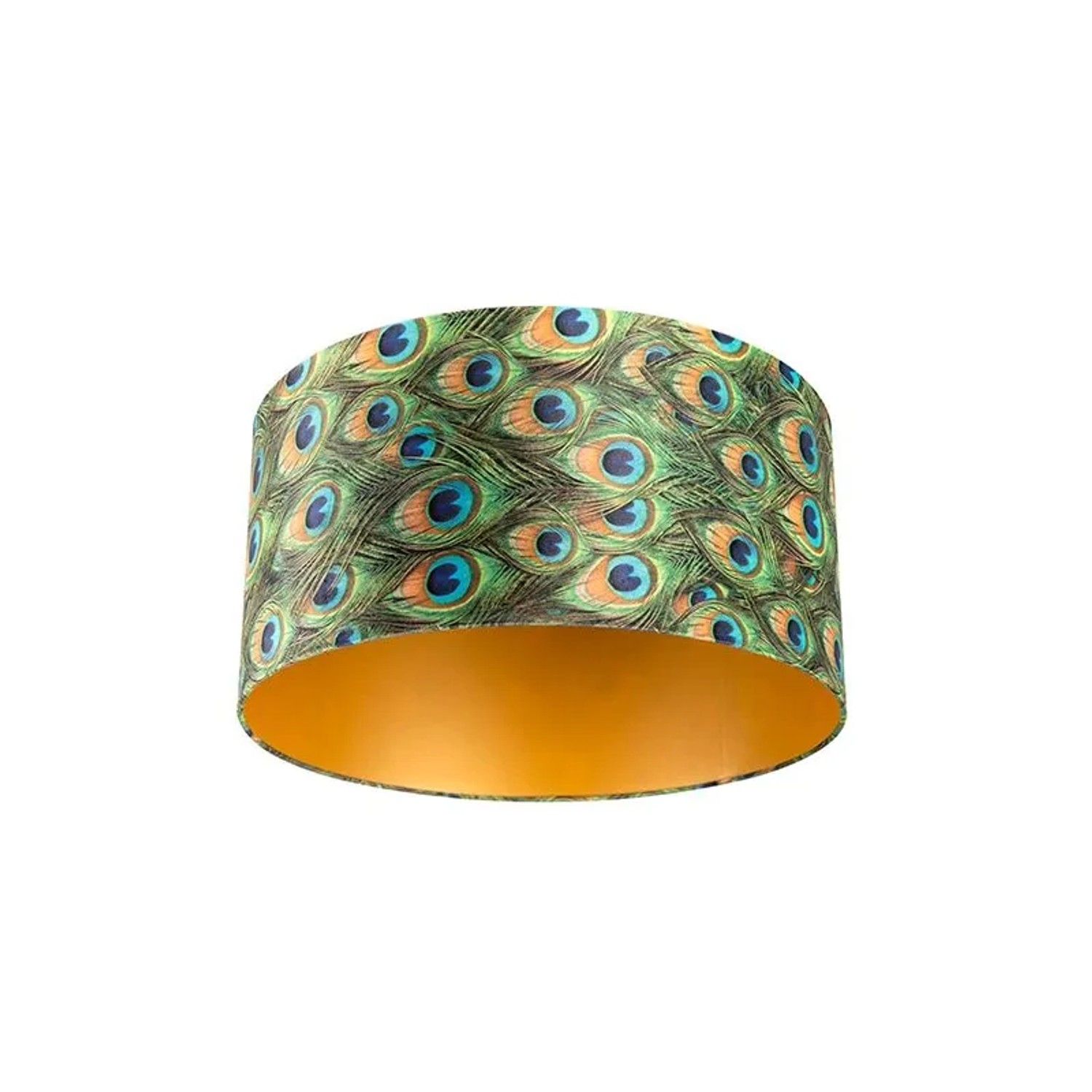 QAZQA Velour Lampenschirm Pfau Design 50 50 25 mit Goldenem Interieur