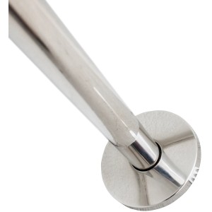 Detailaufnahme: Edelstahl Gartendusche mit Fuß-Wasserhahn, Montagefuß