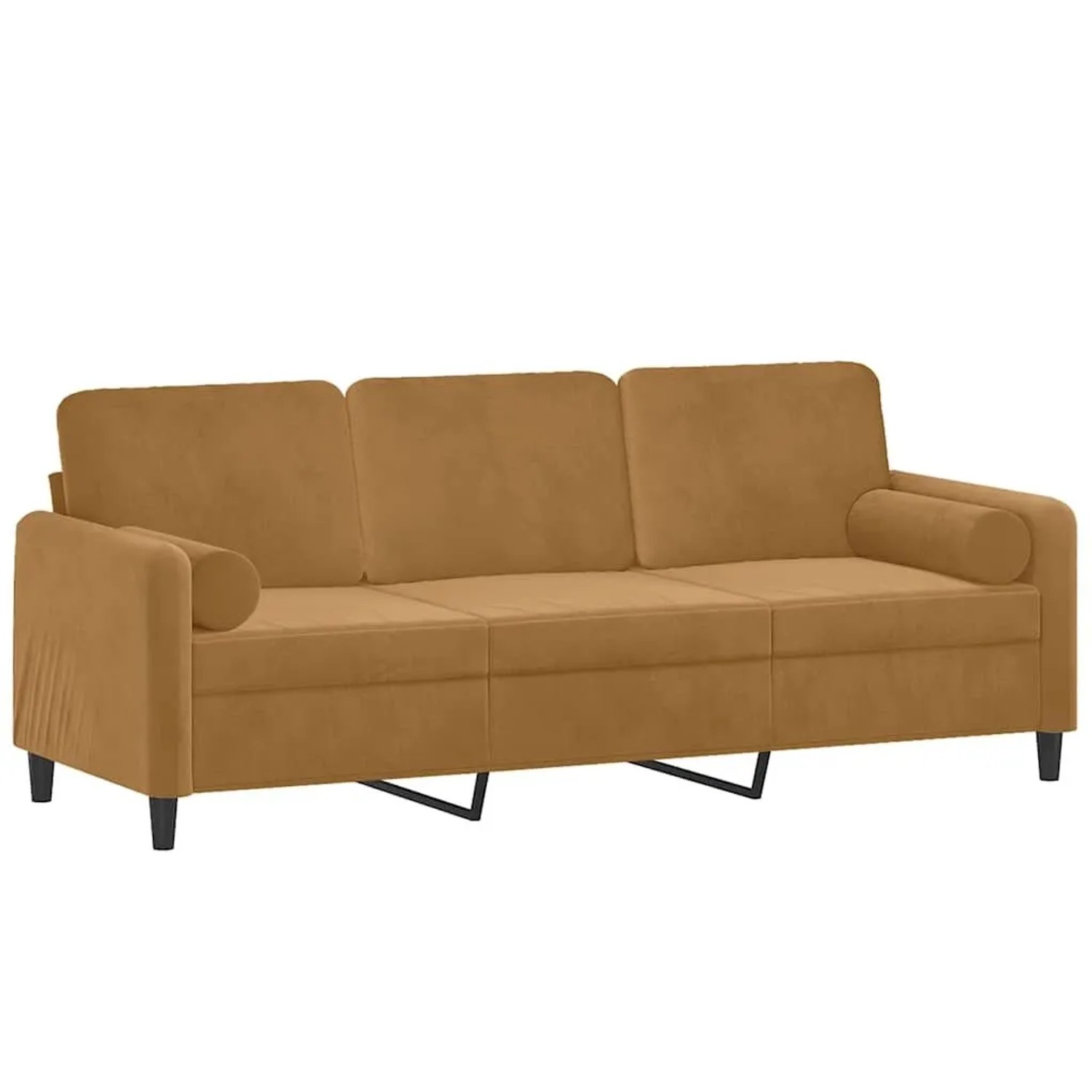vidaXL 3-Sitzer-Sofa mit Zierkissen Braun 180 cm Samt 3200898 günstig online kaufen