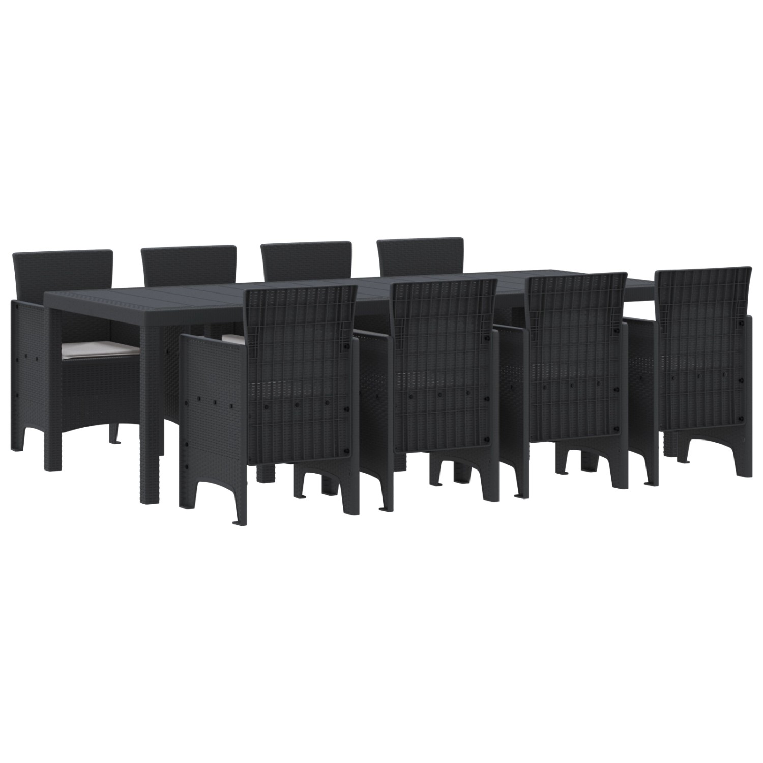 vidaXL 9-tlg Garten-Essgruppe mit Kissen Anthrazit Poly Rattan 3378734 günstig online kaufen