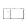 Grundriss Alpholz Gartenhaus Montana-44: Unbehandeltes Holz, 920x425 cm, mit Anbaudach.