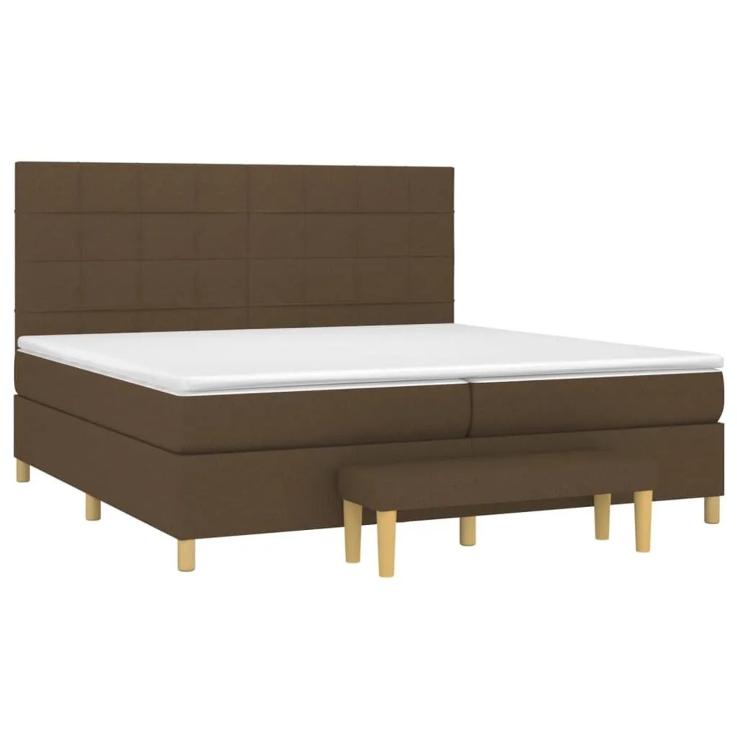 vidaXL Boxspringbett mit Matratze Dunkelbraun 200x200 cm Stoff 3137184 günstig online kaufen