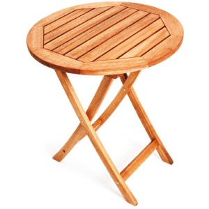 Merxx Klapptisch, rund, braun, Ø 65 cm. Gartentisch aus Holz mit Klappfunktion.