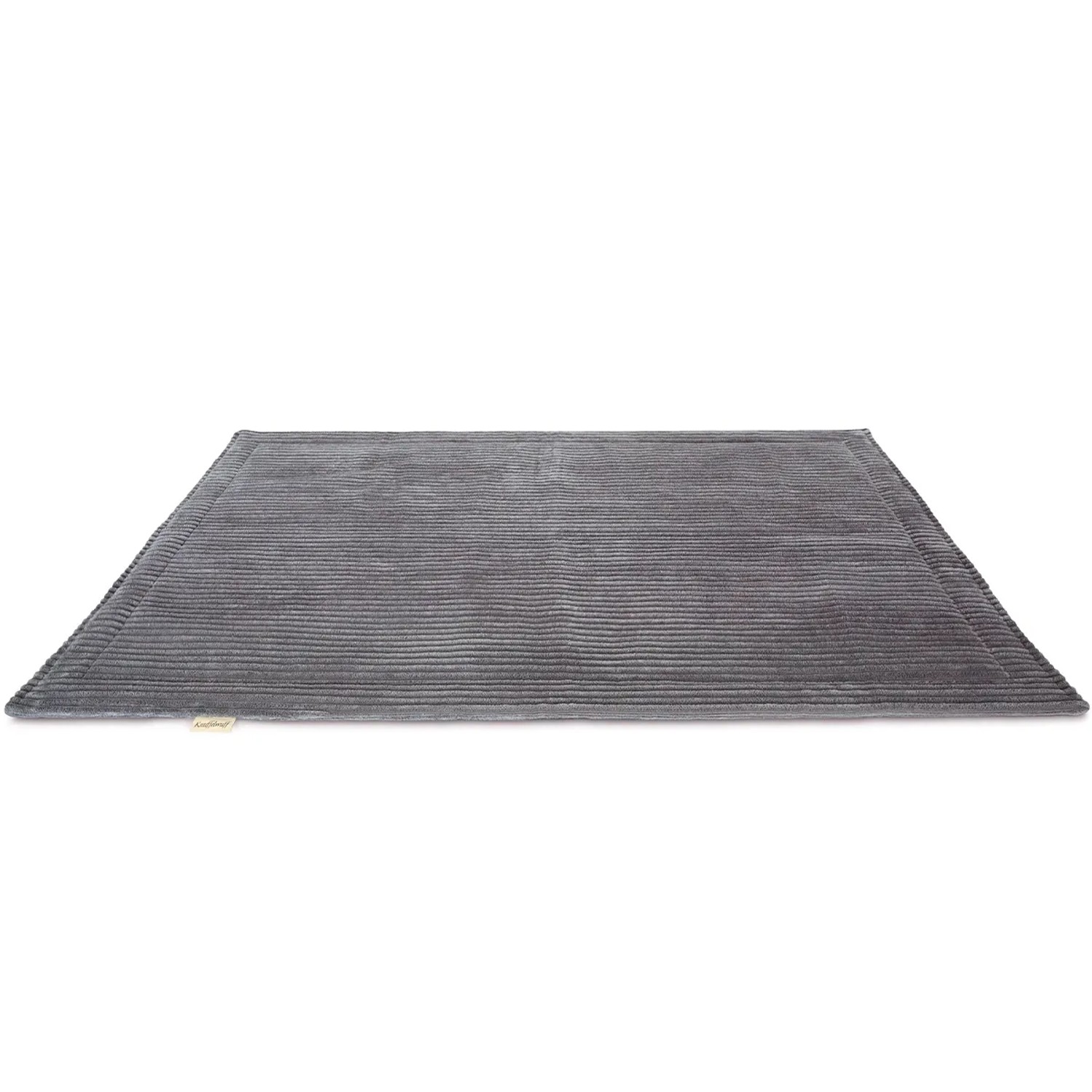 Graue Knuffelwuff Hundematte Timor Cord, 80x60cm. Rechteckige Hundedecke mit Cordstruktur.