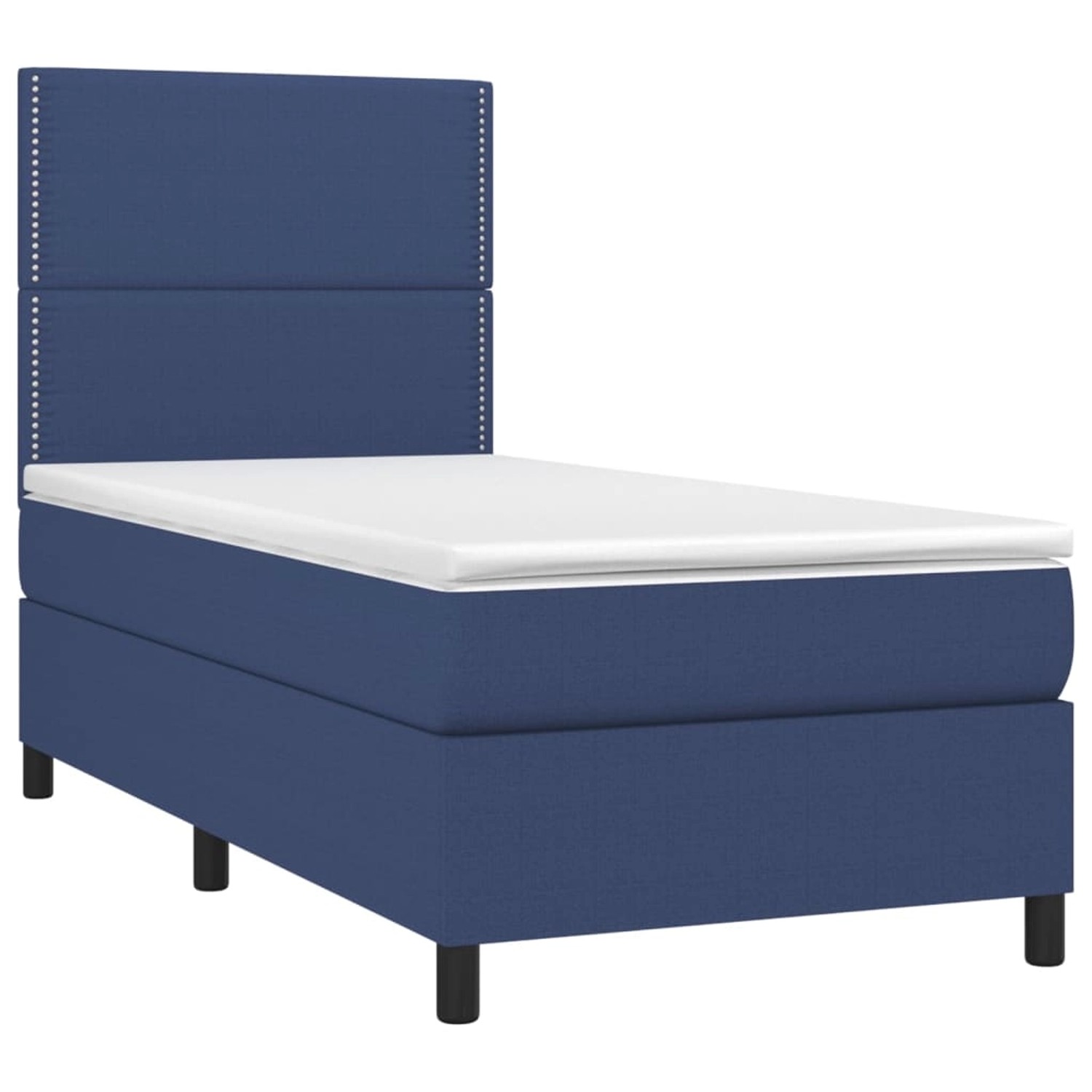 vidaXL Boxspringbett mit Matratze & LED Blau 90x200 cm Stoff 3134771 günstig online kaufen