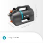 Gardena Gartenpumpe 5200 Silent, graue Elektro-Pumpe mit Tragegriff und blauen Akzenten.