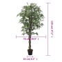Künstlicher Ahornbaum, 120 cm hoch, mit 336 grünen Blättern im schwarzen Topf.