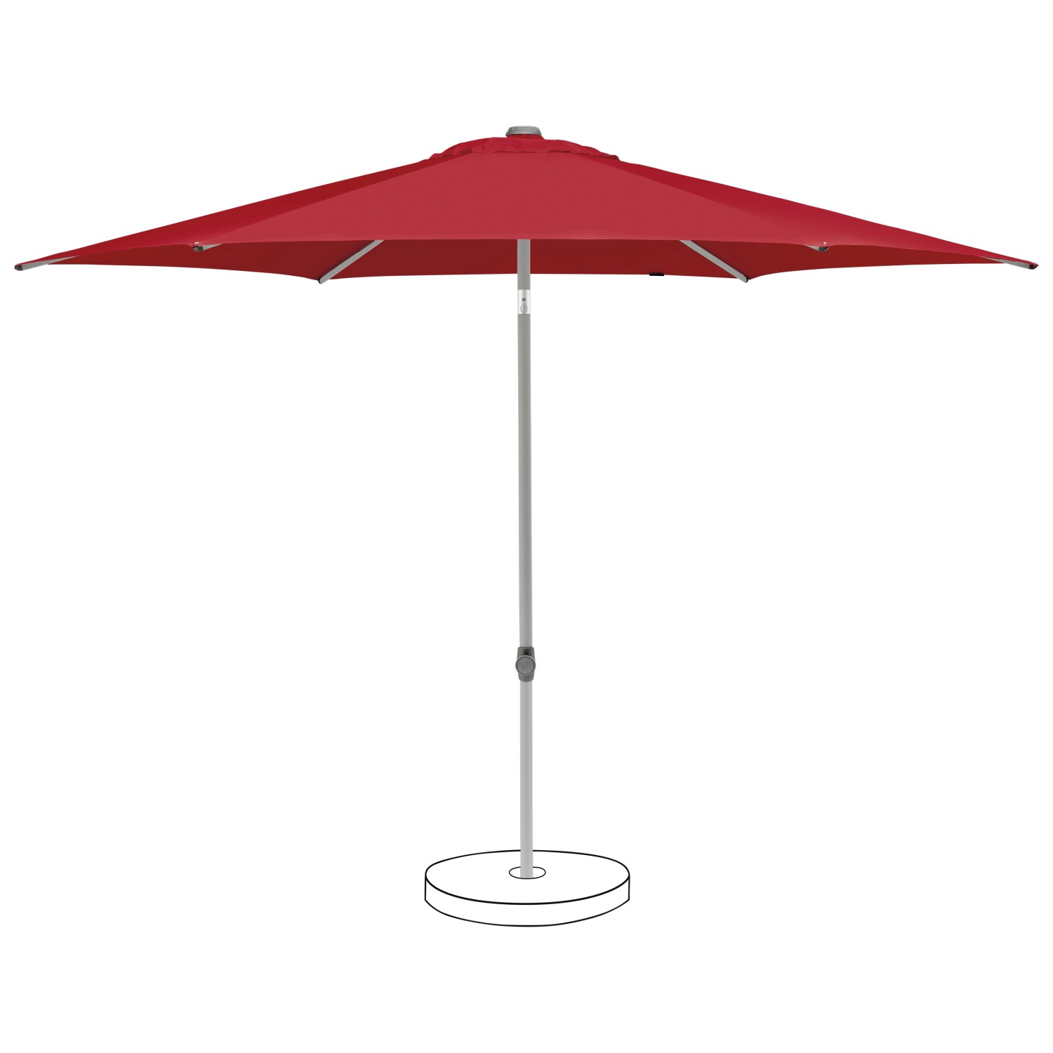 Suncomfort by Glatz Marktschirm Rot Mit Weinrot mit Handöffner günstig online kaufen