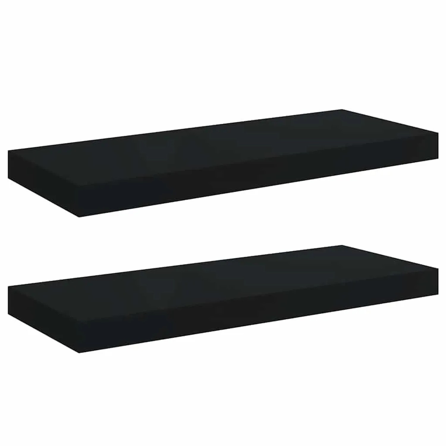 vidaXL Schweberegale 2 Stk Schwarz 60x23,5x3,8cm MDF 323833