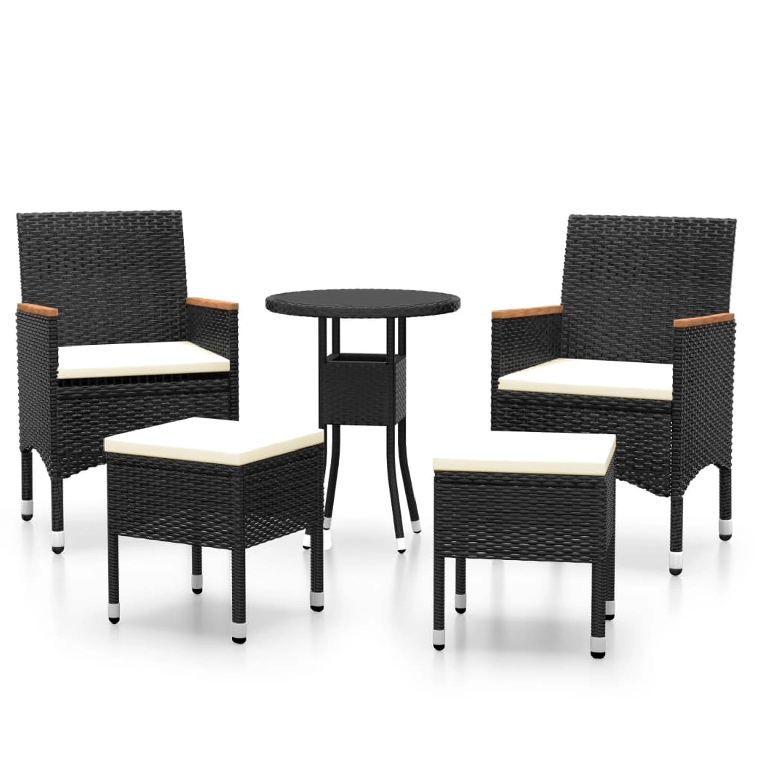 vidaXL 5-tlg Garten-Lounge-Set Poly Rattan Schwarz Modell 5 günstig online kaufen